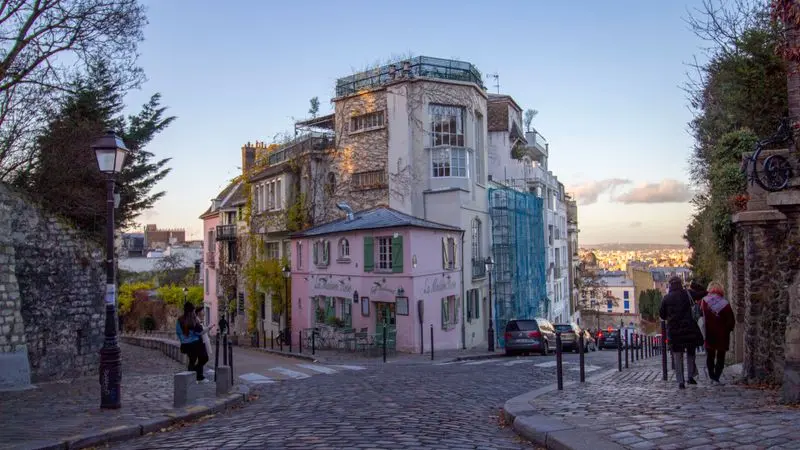Cobblestone streets of Montmartre, Paris
